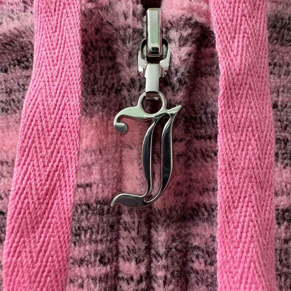 NEW Juicy Couture Tracksuit L Full Zip Hoodie‎ Jacket & Pants Pink Black Y2K - Picture 4 of 12